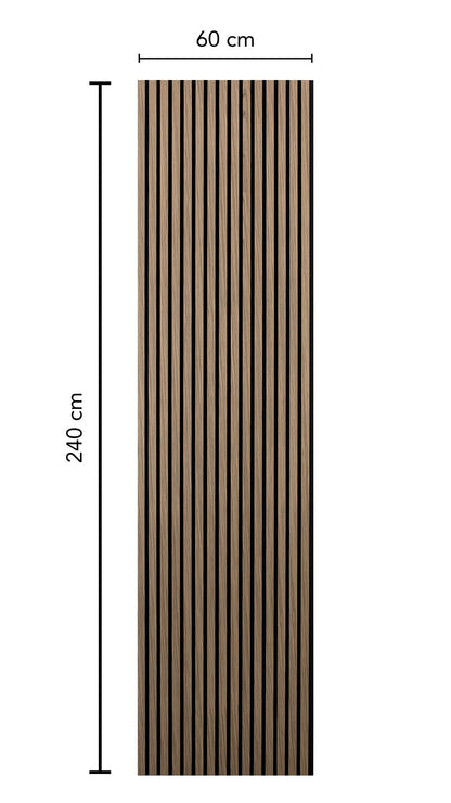 Smoke Oak Wood Veneer Grille Acoustic Panel