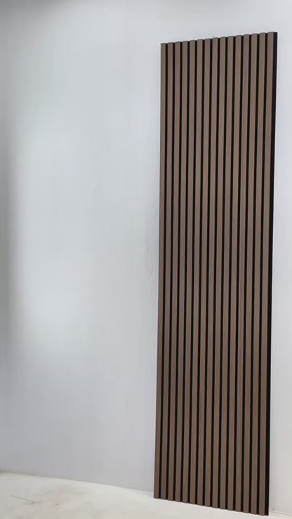 Smoke Oak Wood Veneer Grille Acoustic Panel